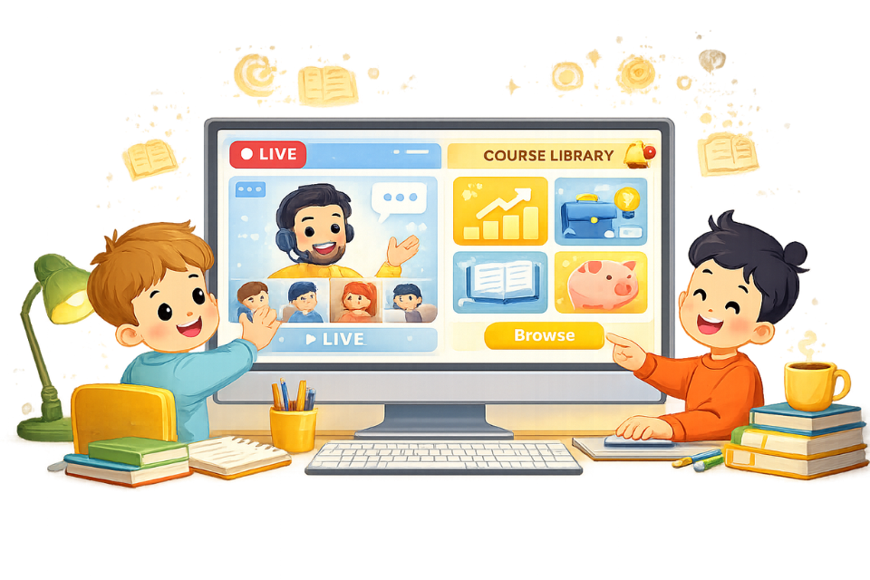 Attend sessions or access course library.